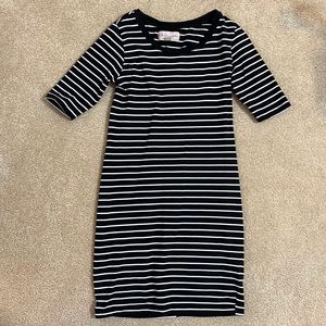Philosophy black and white striped mini dress size xs
